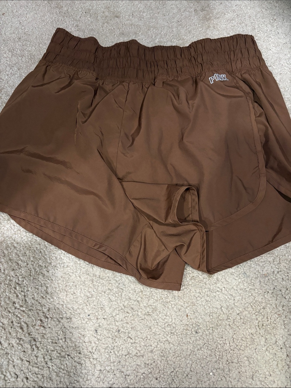 PINK Victoria's Secret Brown Athletic Elastic Waist Shorts